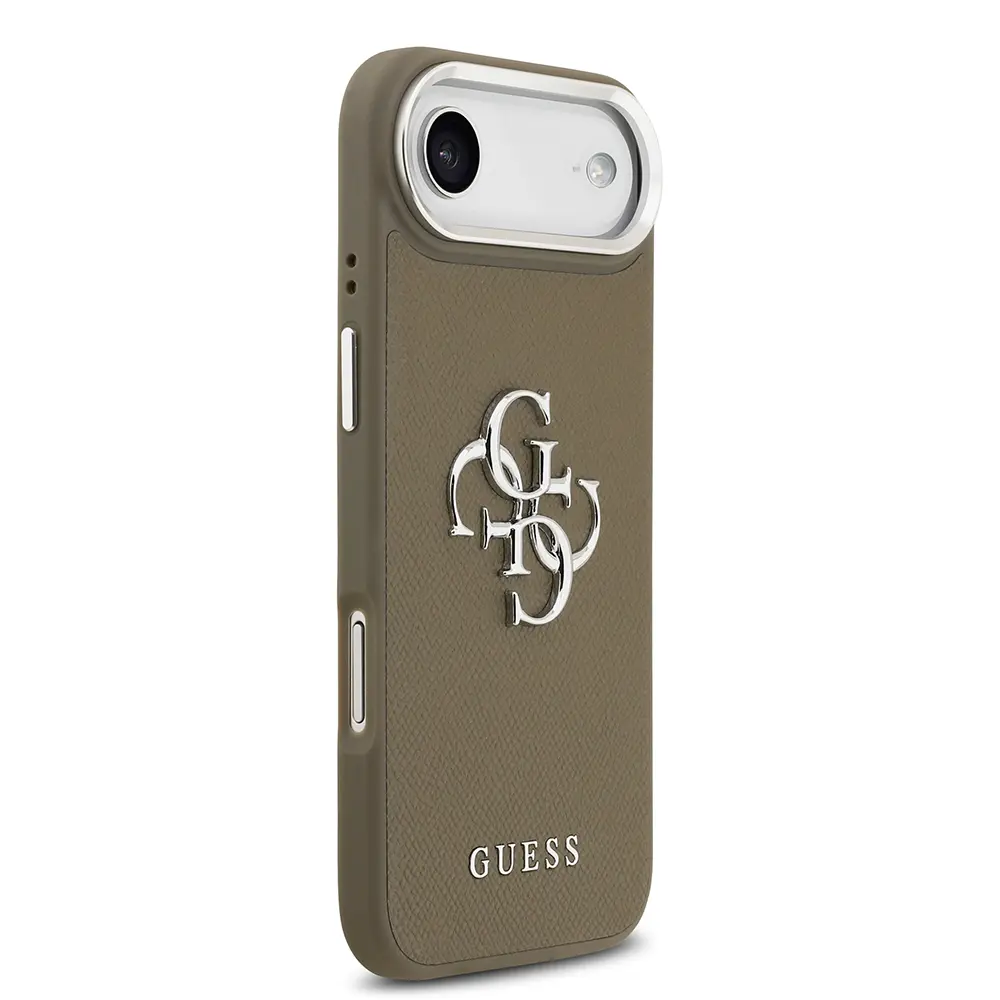 iPhone 17 Air Uyumlu Grained 4G Metal Logolu Kılıf - Guess Lisanslı