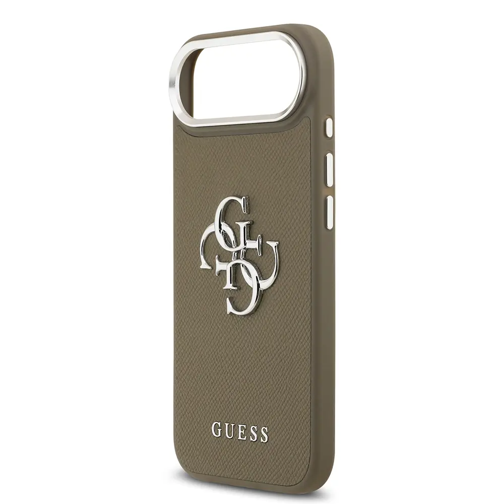 iPhone 17 Air Uyumlu Grained 4G Metal Logolu Kılıf - Guess Lisanslı