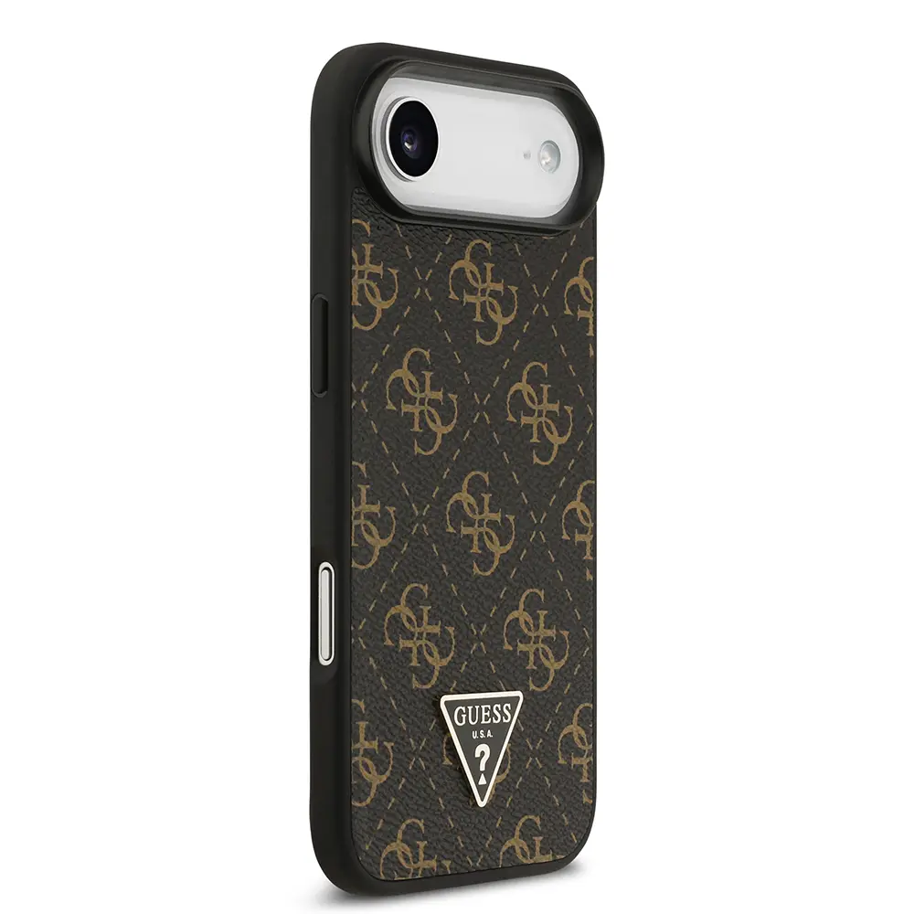 iPhone 17 Air PU Deri Kılıf - Guess 4G Desenli Üçgen Logolu