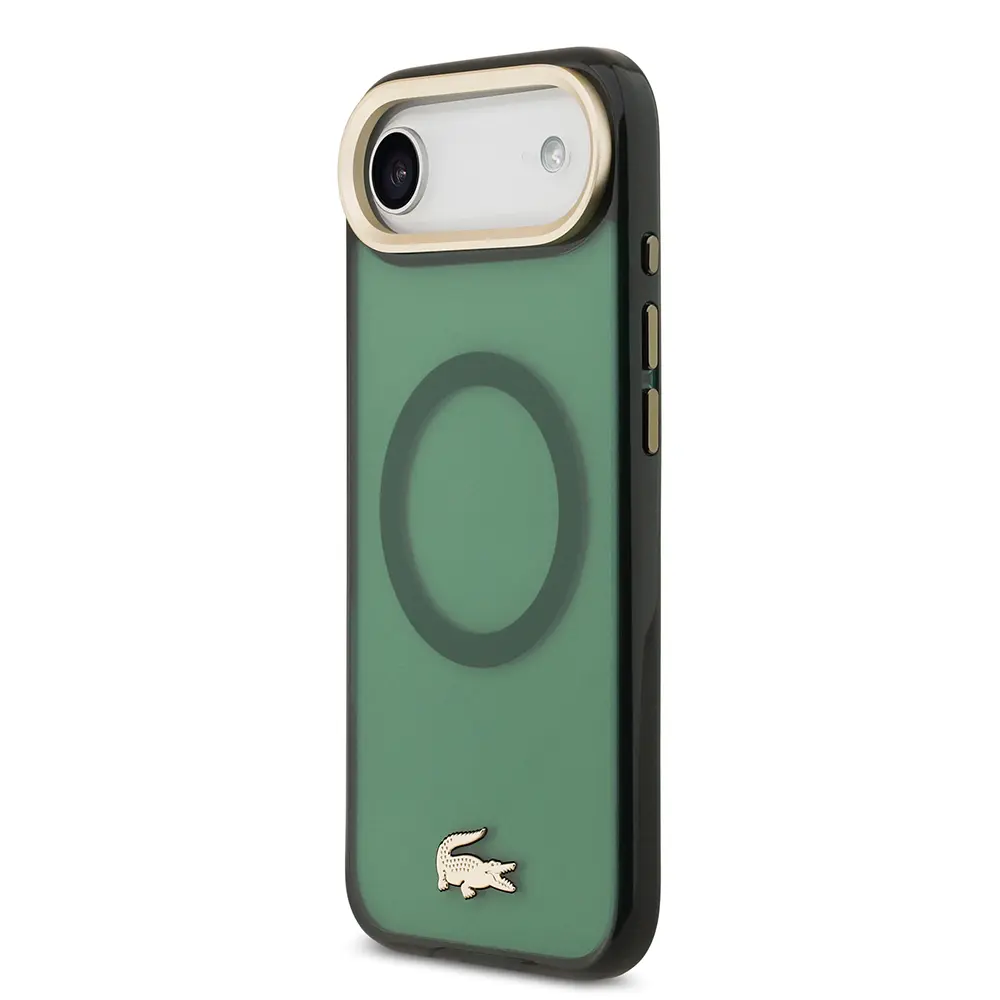 iPhone 17 Air MagSafe Uyumlu Buzlu Kılıf - Lacoste Gold Timsah Logolu
