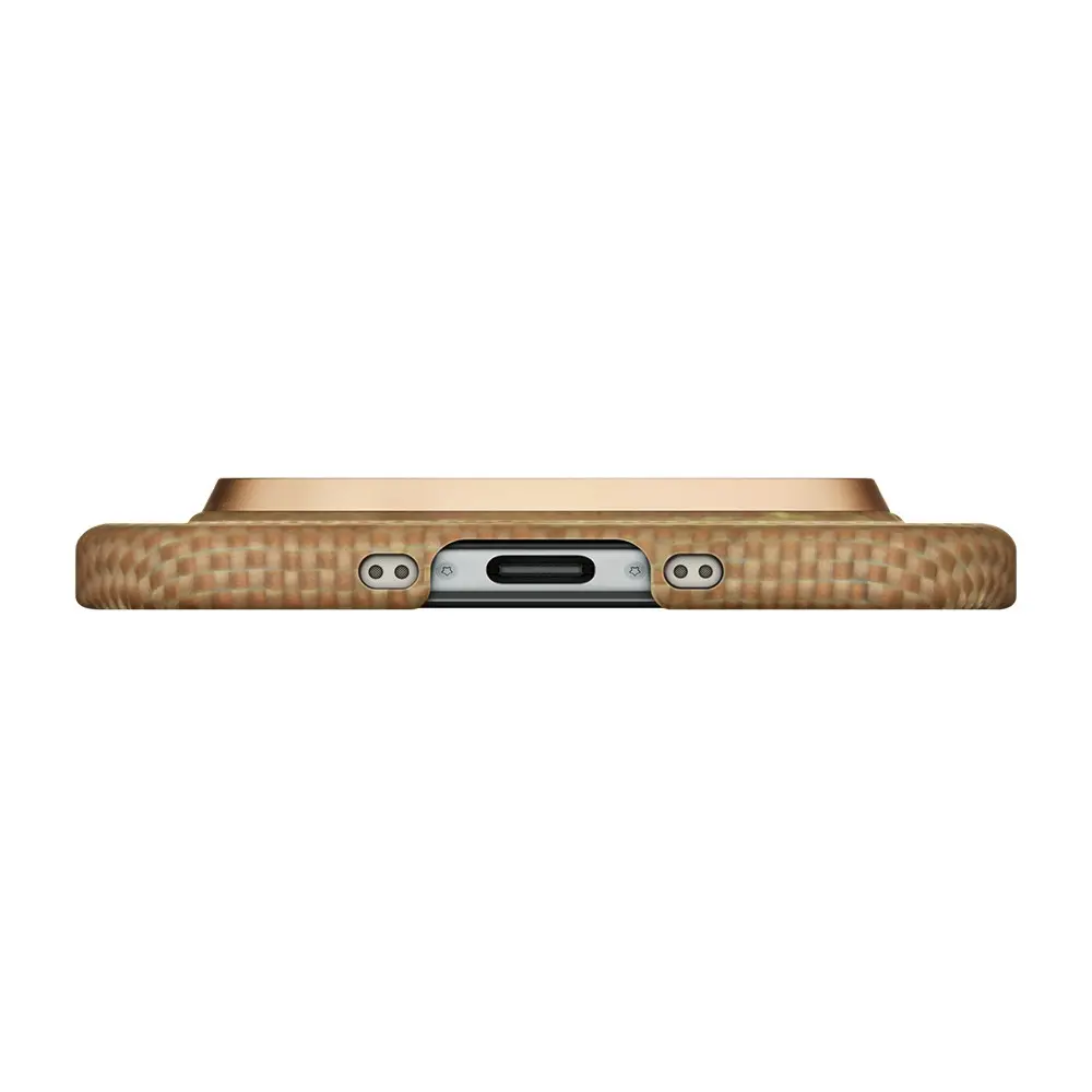 iPhone 17 Air MagSafe Uyumlu Aramid Fiber Kılıf - Pitaka Glints of Gold Ultra Slim