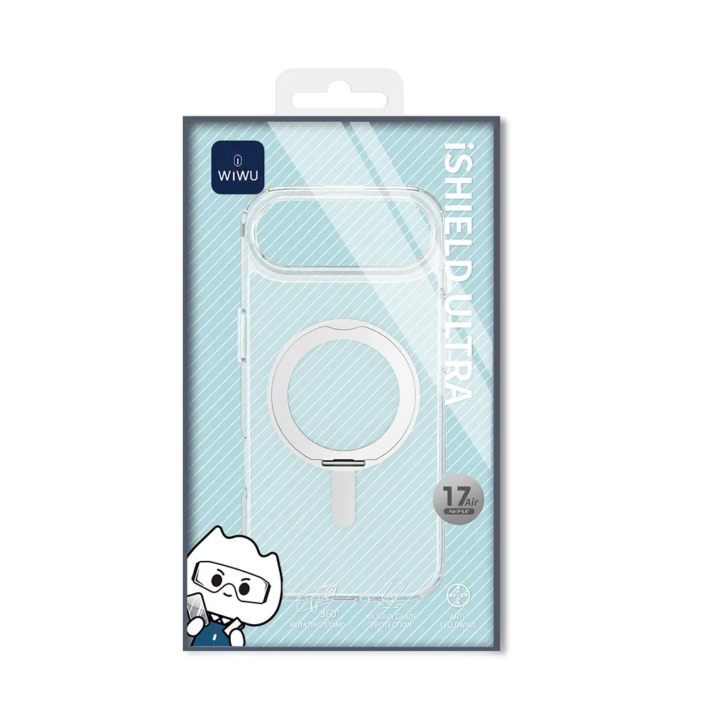 iPhone 17 Air MagSafe Uyumlu Standlı Şeffaf Kılıf - Wiwu iShield Ultra
