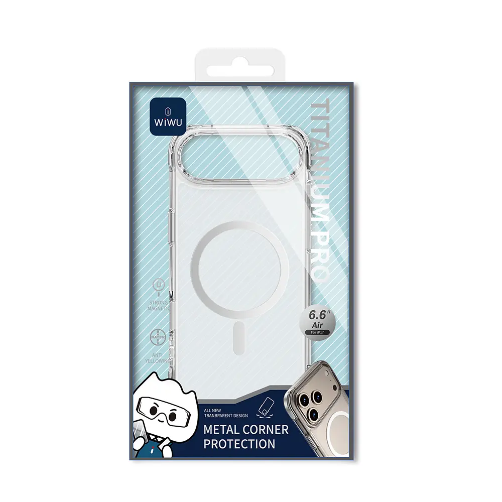iPhone 17 Air MagSafe Uyumlu Şeffaf Kılıf - Wiwu MCC-702 Titanyum Pro