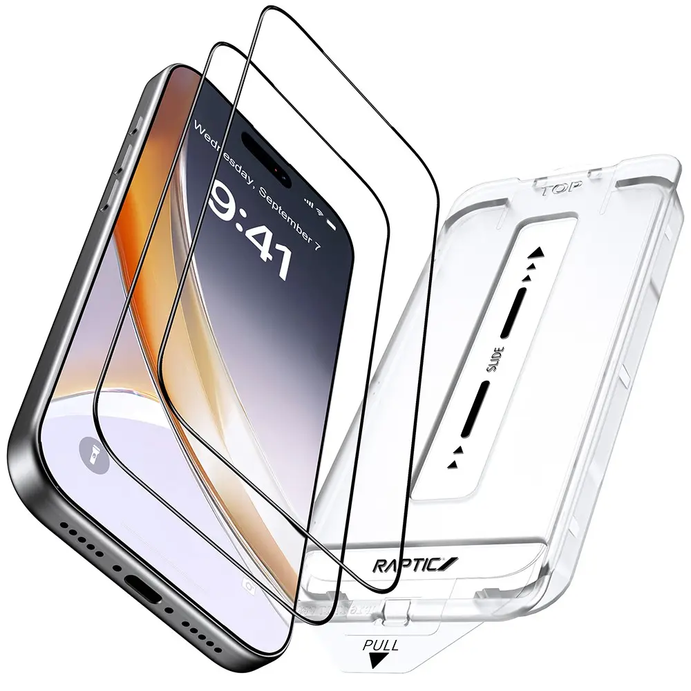 iPhone 17 Air 2.5D Ekran Koruyucu, 2 Adet ve Uygulama Aparatlı - Raptic Air Glass