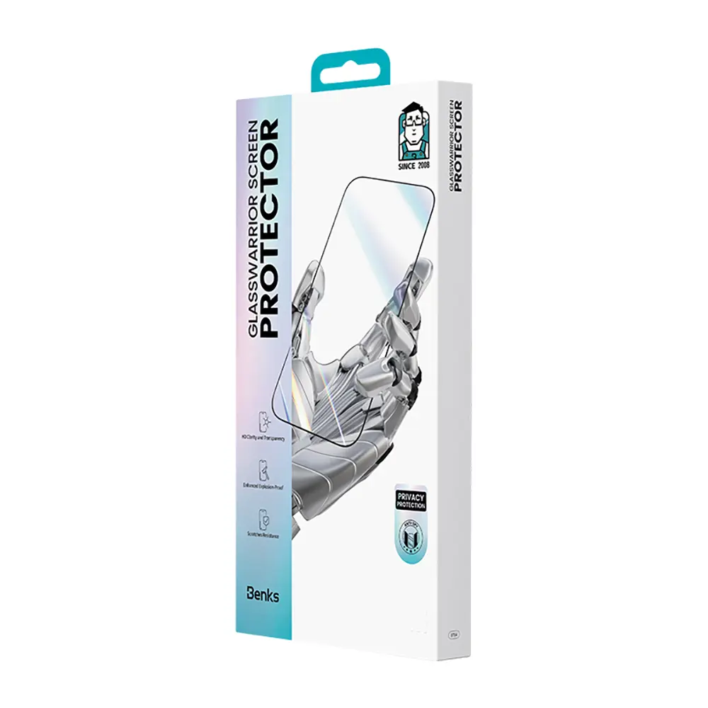 iPhone 17 Hayalet Ekran Temperli Cam Ekran Koruyucu - Benks Glass Warrior Privacy