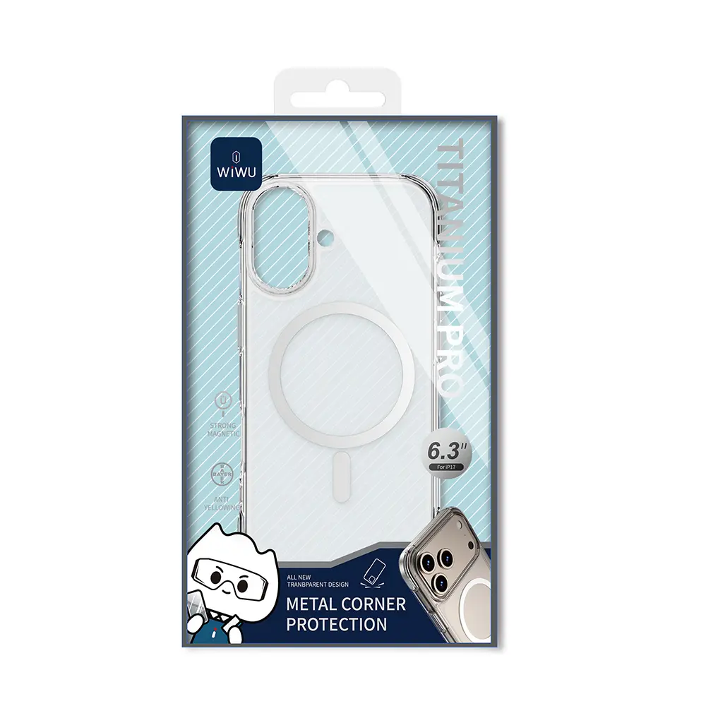 iPhone 17 MagSafe Uyumlu Şeffaf Kılıf - Wiwu MCC-702 Titanyum Pro