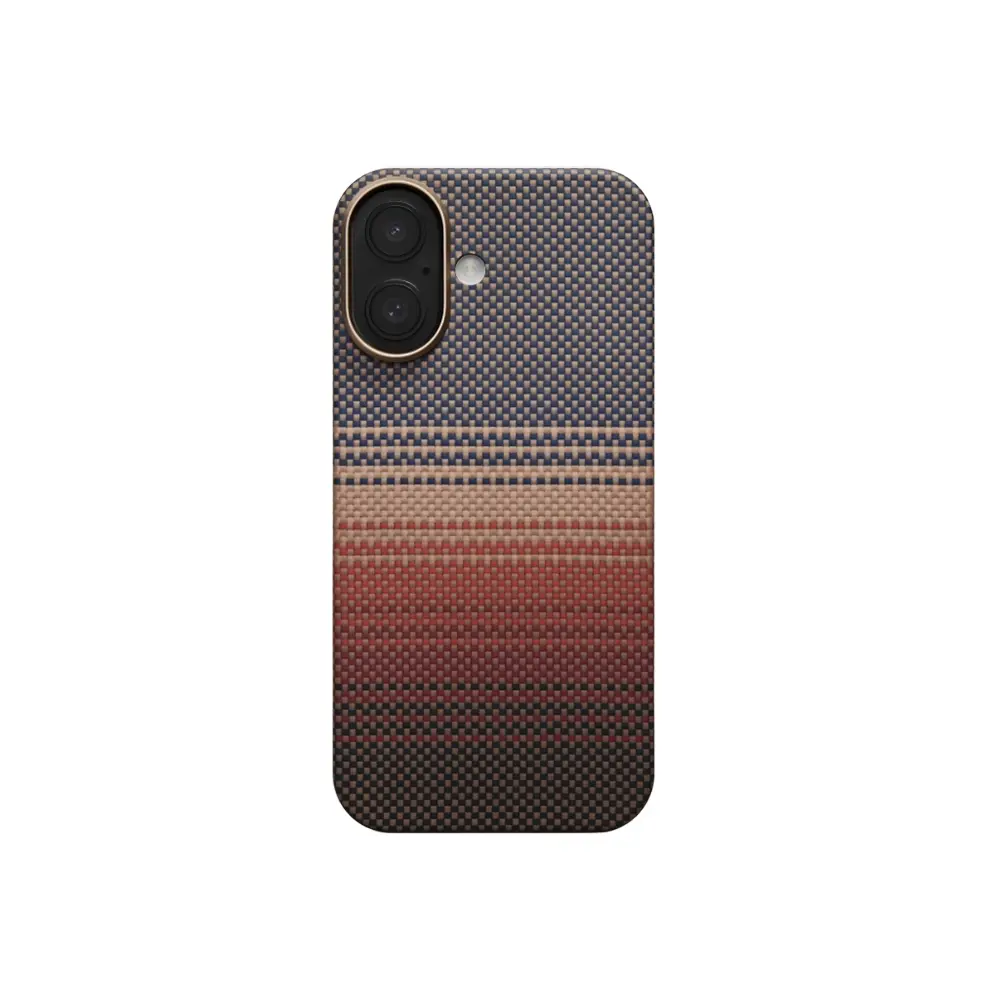 iPhone 17 MagSafe Uyumlu Aramid Fiber Kılıf - Pitaka Tactile Woven Sunset-Moonrise