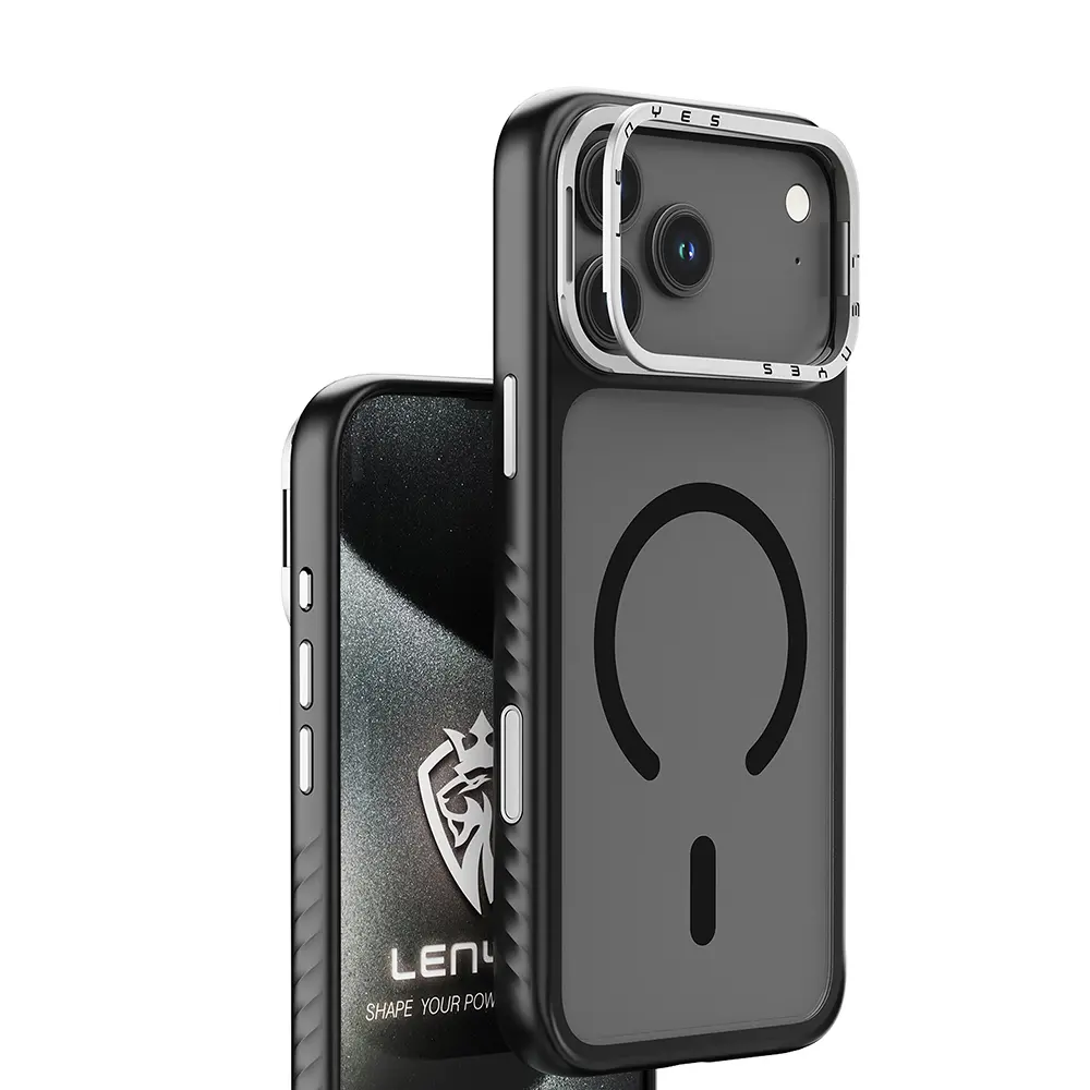 iPhone 17 MagSafe Uyumlu Metal Kamera Standlı Kılıf - Lenyes CK226