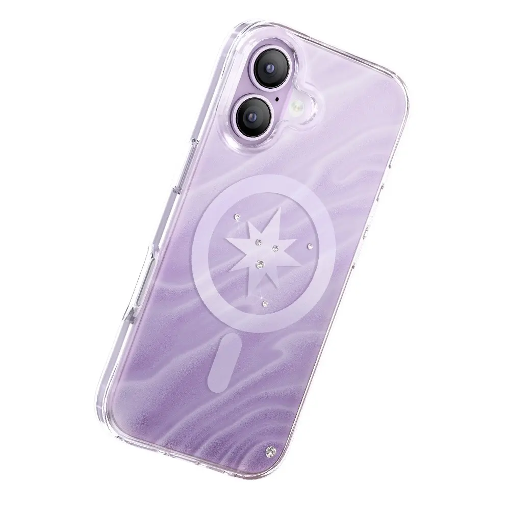 iPhone 17 MagSafe Uyumlu Swarovski Taşlı Sert PC Kılıf - Zore Paris Rovix
