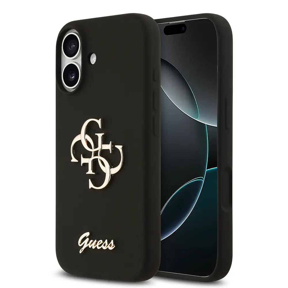 iPhone 17 Kabartmalı Guess Logolu Grained Kılıf - Guess