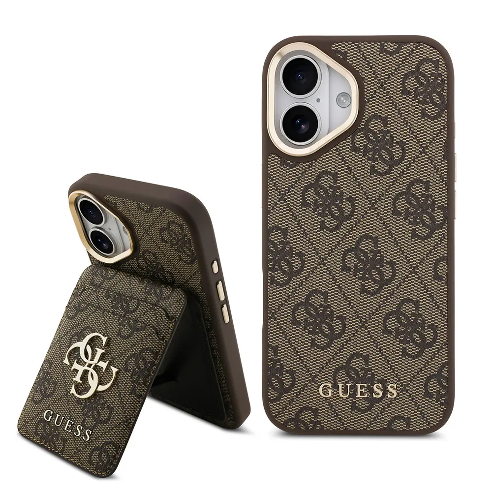 iPhone 17 MagSafe Uyumlu Kartlıklı Kılıf - Guess 4G Metal Logo