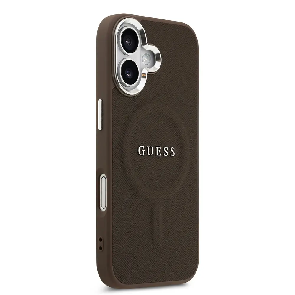iPhone 17 MagSafe Uyumlu PU Deri Kılıf - Guess Klasik Logolu