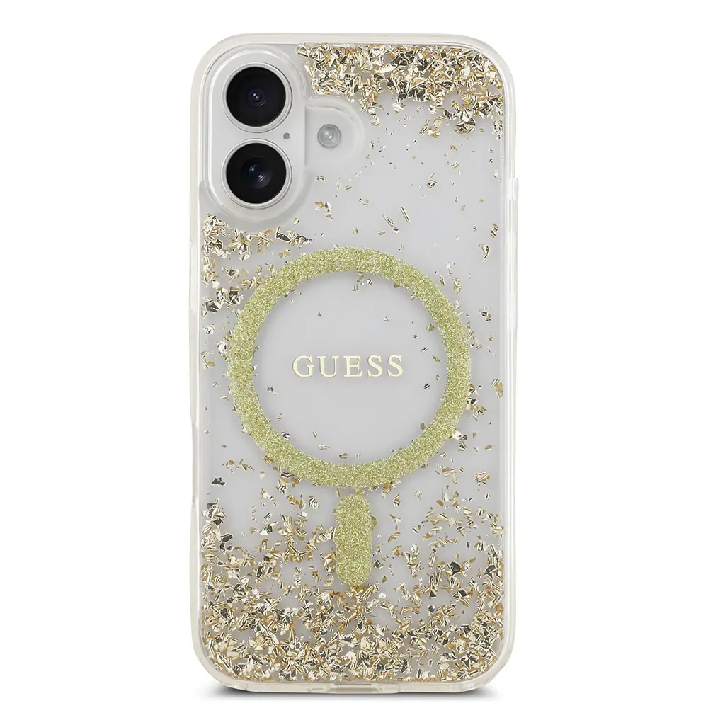 iPhone 17 MagSafe Uyumlu Şeffaf Kılıf - Guess Resin Bottom