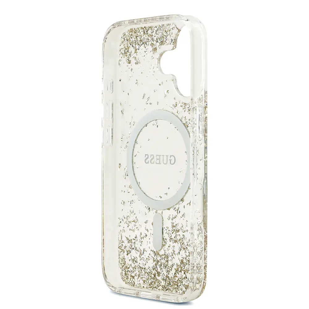 iPhone 17 MagSafe Uyumlu Şeffaf Kılıf - Guess Resin Bottom