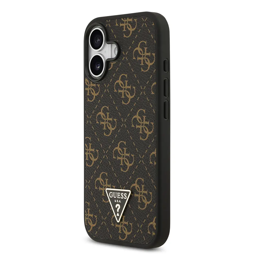 iPhone 17 PU Deri 4G Desenli Üçgen Logolu Kılıf - Guess