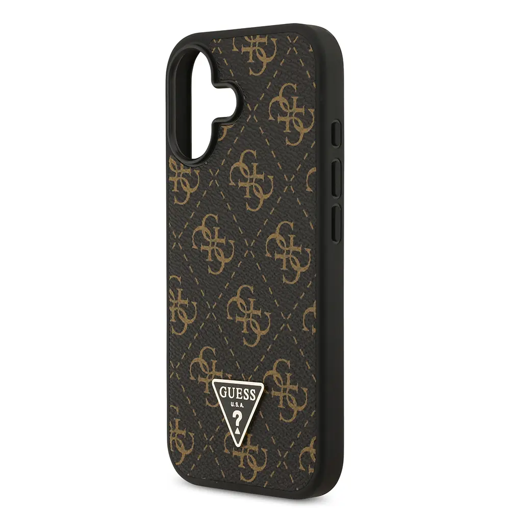 iPhone 17 PU Deri 4G Desenli Üçgen Logolu Kılıf - Guess