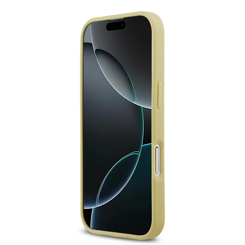iPhone 17 Taşlı Arka Yüzey Üçgen Logolu Kılıf - Guess Lisanslı