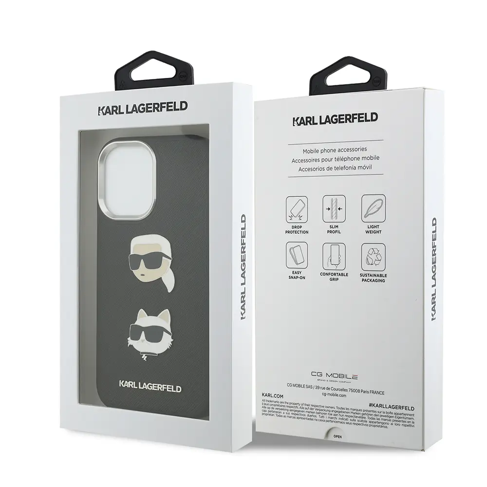 iPhone 17 Kılıf, Metal Logolu ve İnce Yapılı - Karl Lagerfeld K&C Heads Pin