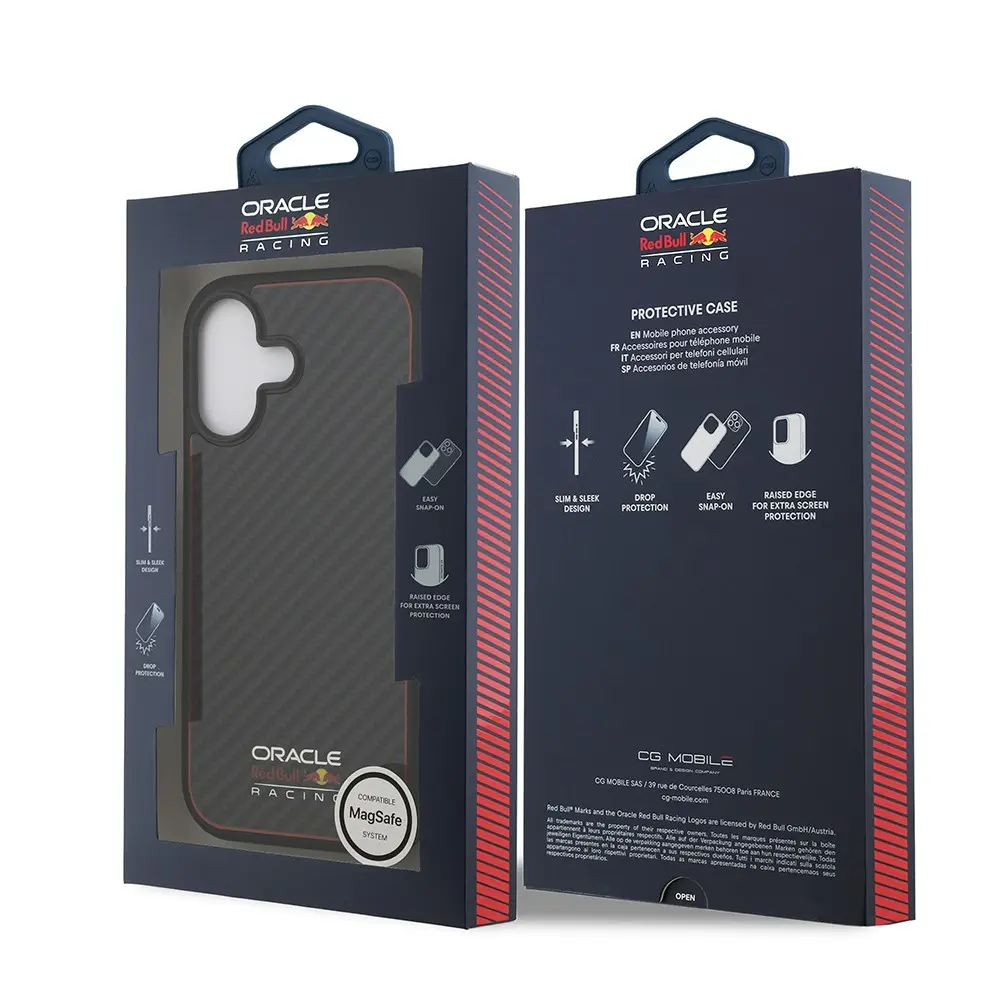iPhone 17 MagSafe Uyumlu Karbon Fiber Kılıf - Redbull Lisanslı