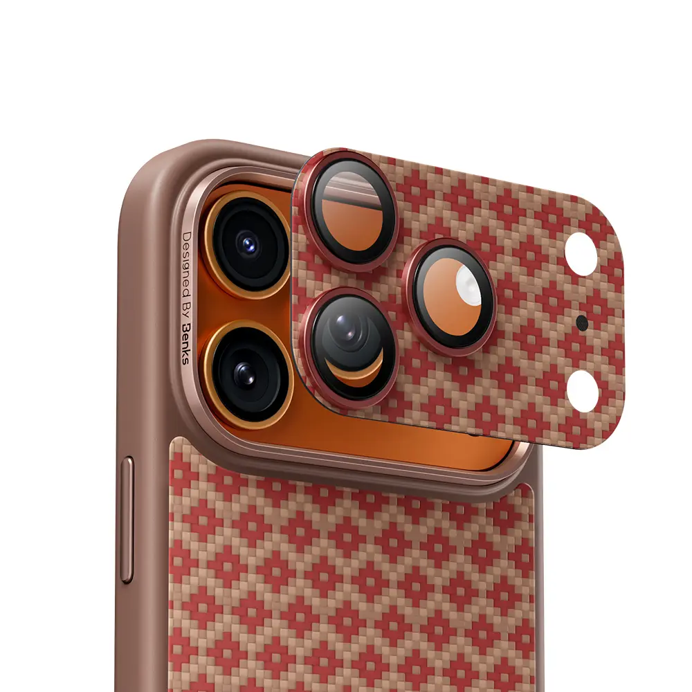 iPhone 17 Pro Kevlar Dokulu Kamera Lens Koruyucu - Benks ArmorWarrior ArmorGrid