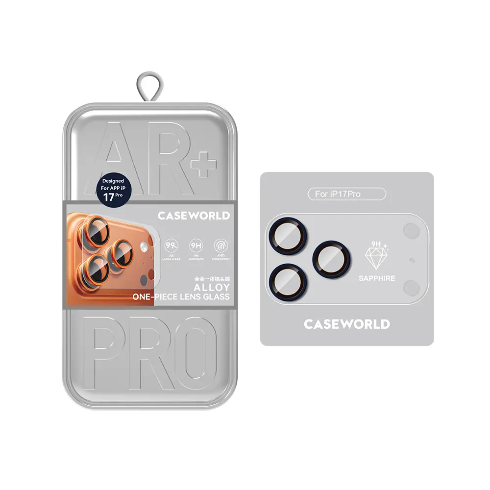 iPhone 17 Pro Safir Kamera Lens Koruyucu, 9H Yansıma Önleyici - CaseWorld Alloy Sapphire