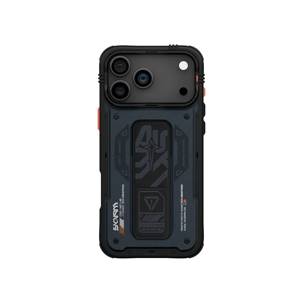 iPhone 17 Pro Desenli Airbag Tasarımlı Standlı Kılıf - Skinarma Aegis