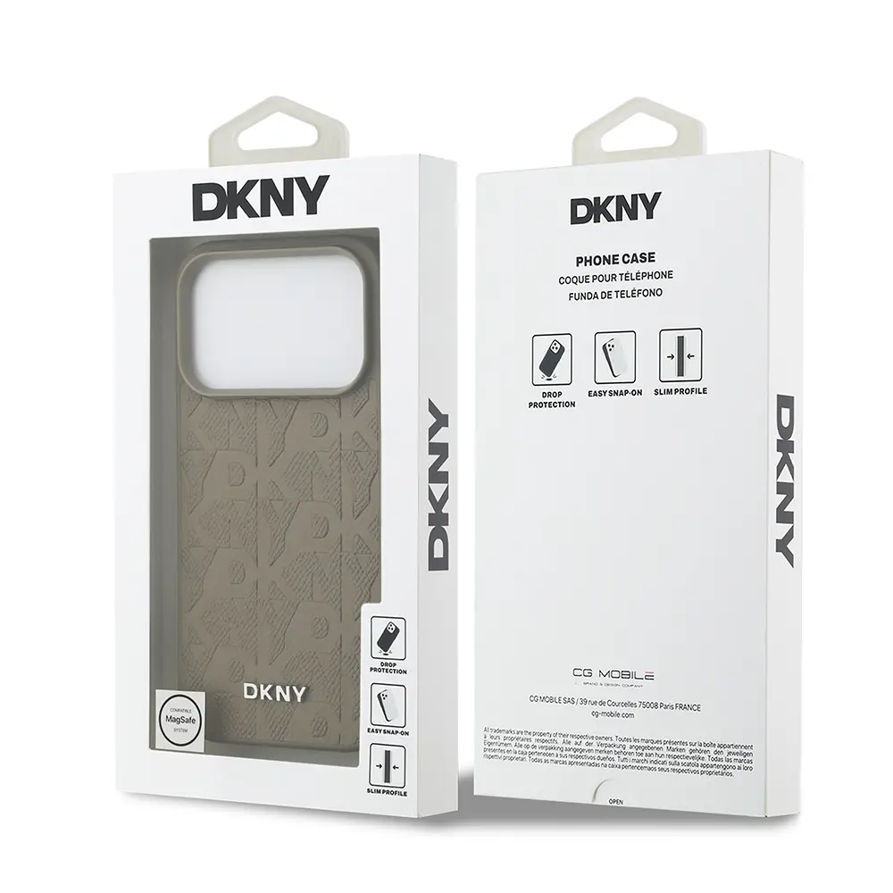 iPhone 17 Pro MagSafe Uyumlu 3D Grid Desenli Kılıf - DKNY Lisanslı