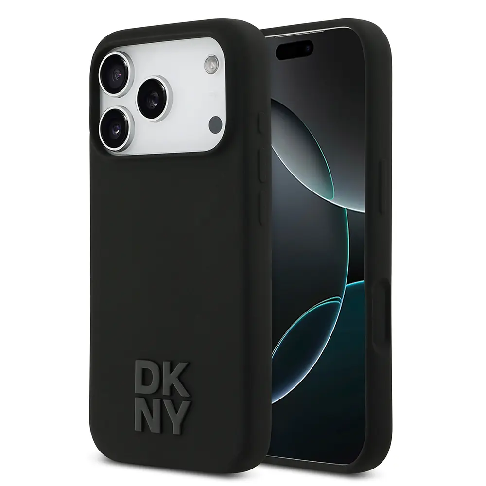 iPhone 17 Pro MagSafe Uyumlu Silikon Kılıf - DKNY Metal Logolu