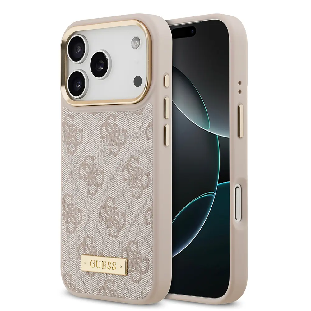 iPhone 17 Pro MagSafe Uyumlu 4G Desenli Kılıf - Guess Klasik Logolu