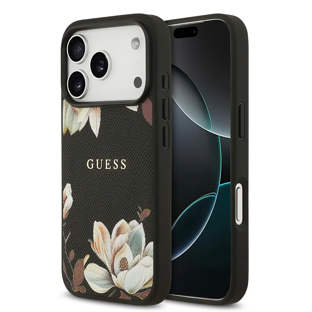 iPhone 17 Pro MagSafe Uyumlu Çiçek Tasarımlı Kılıf - Guess Lisanslı