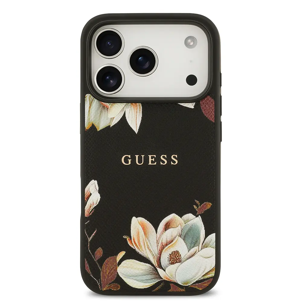 iPhone 17 Pro MagSafe Uyumlu Çiçek Tasarımlı Kılıf - Guess Lisanslı
