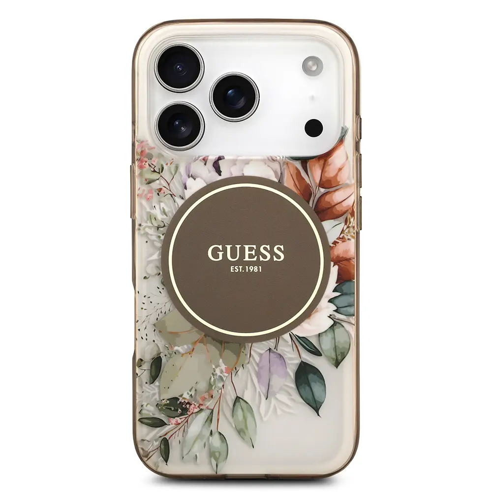 iPhone 17 Pro MagSafe Uyumlu Kılıf - Guess Flower Tonal Circle