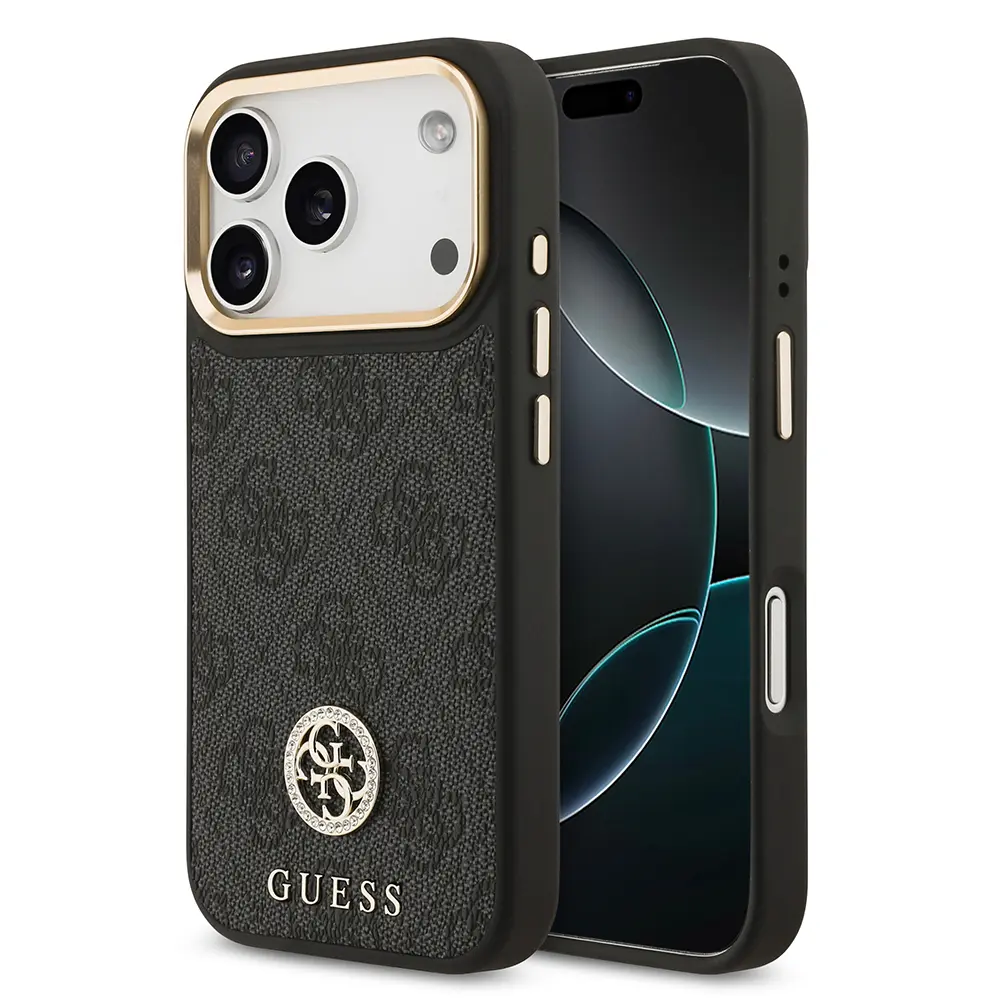 iPhone 17 Pro MagSafe Uyumlu Taşlı Kılıf - Guess 4G Logolu