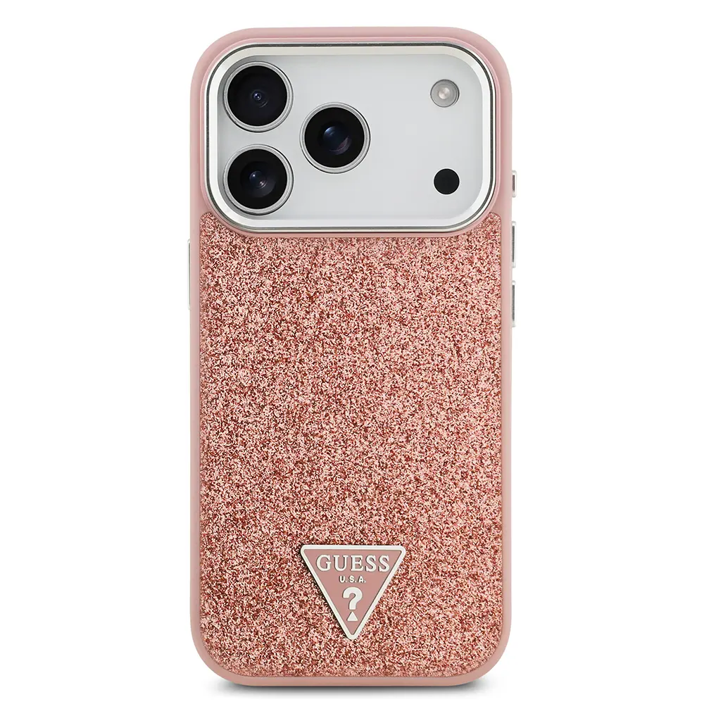 iPhone 17 Pro MagSafe Uyumlu Metal Kamera Çerçeveli Kılıf - Guess Glitter