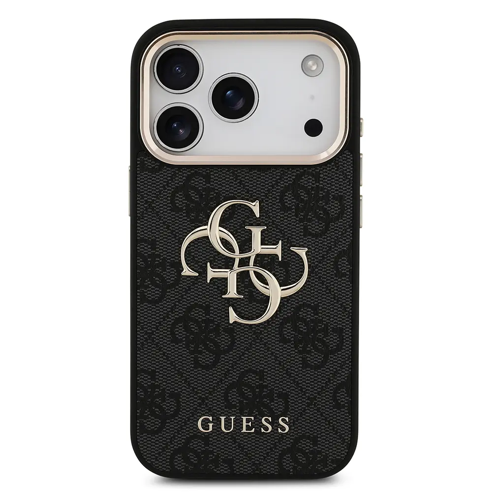 iPhone 17 Pro Guess Lisanslı Gold Metal Kamera Çerçeveli Kılıf