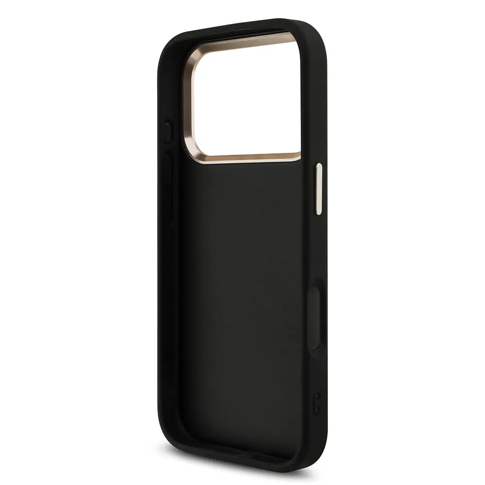 iPhone 17 Pro Guess Lisanslı Gold Metal Kamera Çerçeveli Kılıf