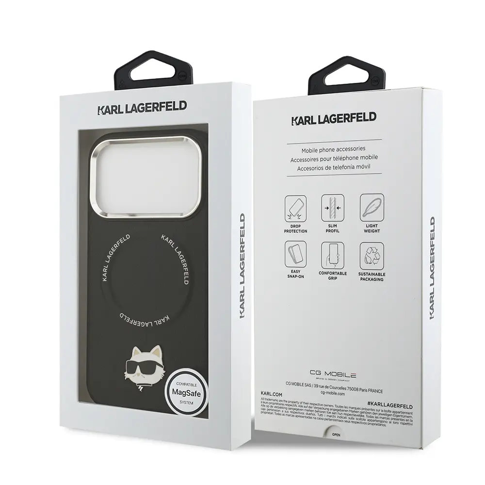 iPhone 17 Pro MagSafe Uyumlu PU Deri Kılıf - Karl Lagerfeld Choupette