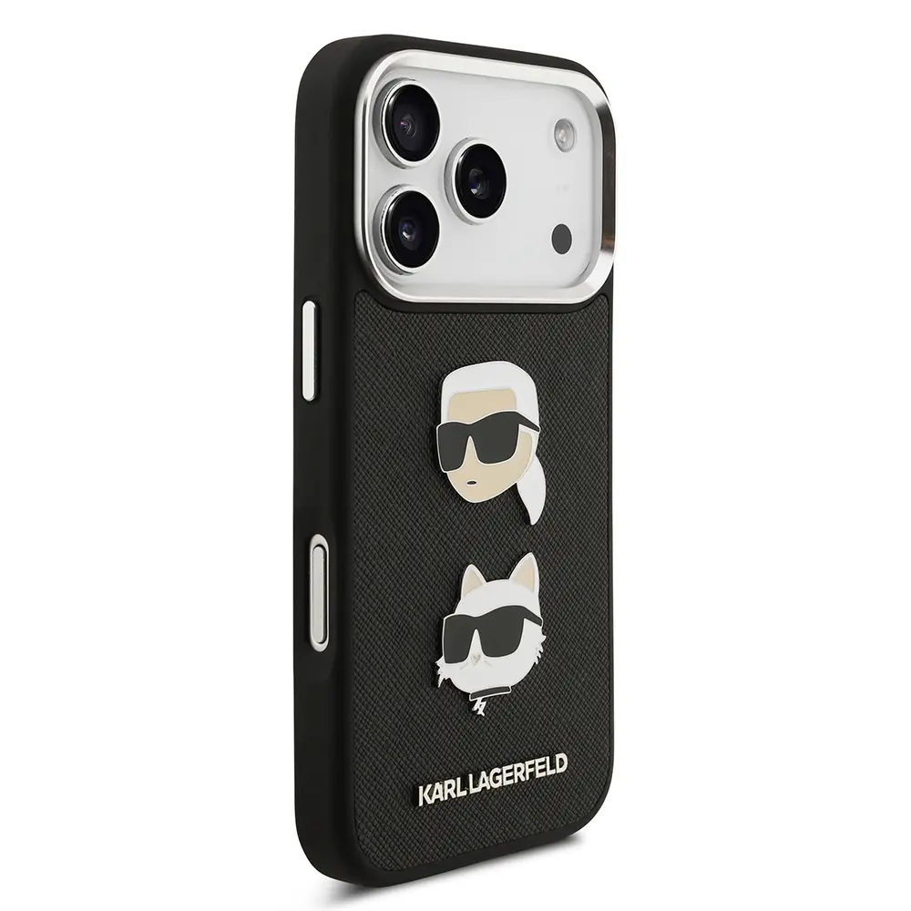 iPhone 17 Pro Kılıf, Metal Logolu K&C Heads Pin Kapak - Karl Lagerfeld