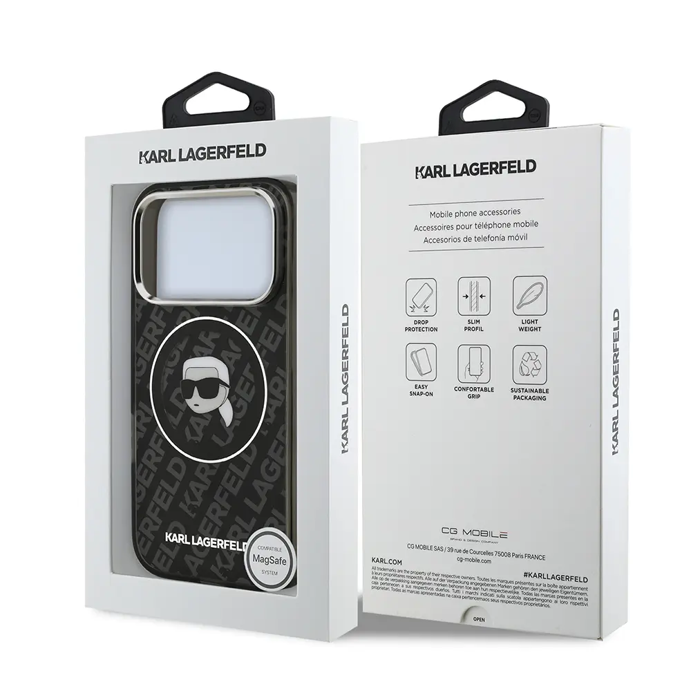 iPhone 17 Pro Lisanslı Kılıf - Karl Lagerfeld KL Heads