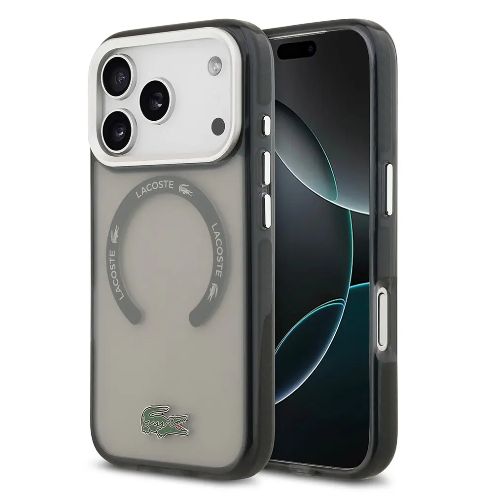 iPhone 17 Pro MagSafe Uyumlu Şeffaf Kılıf - Lacoste İkonik Timsah Logolu