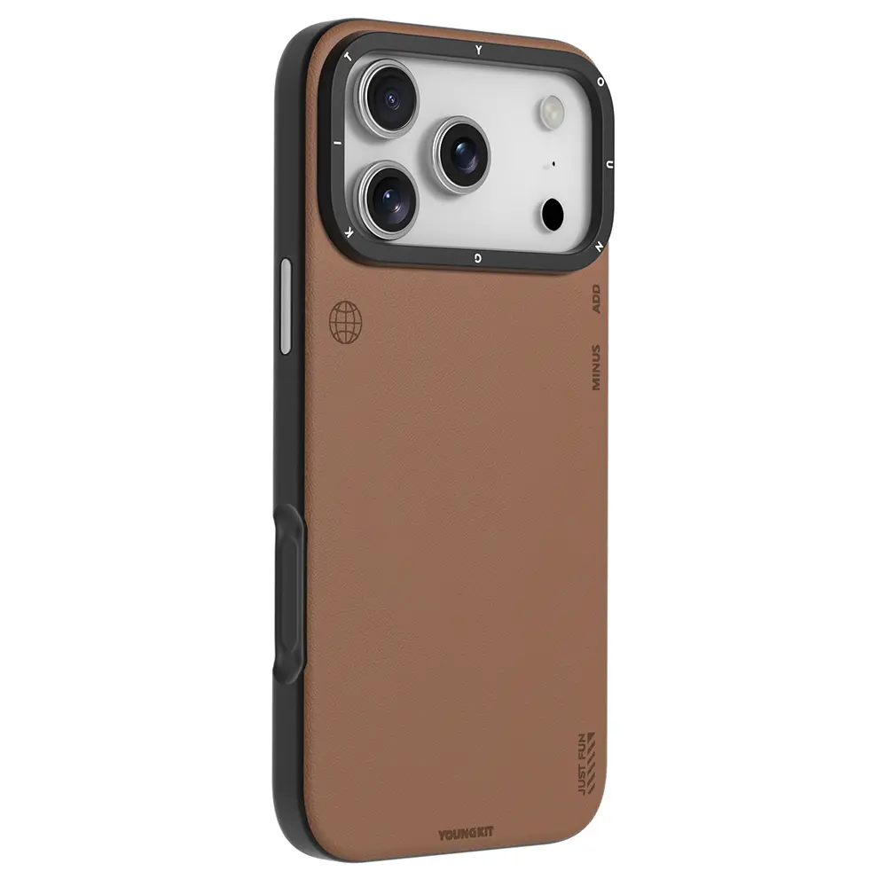 iPhone 17 Pro MagSafe Uyumlu Mat Deri Desenli Kılıf - Youngkit Tech Fashion