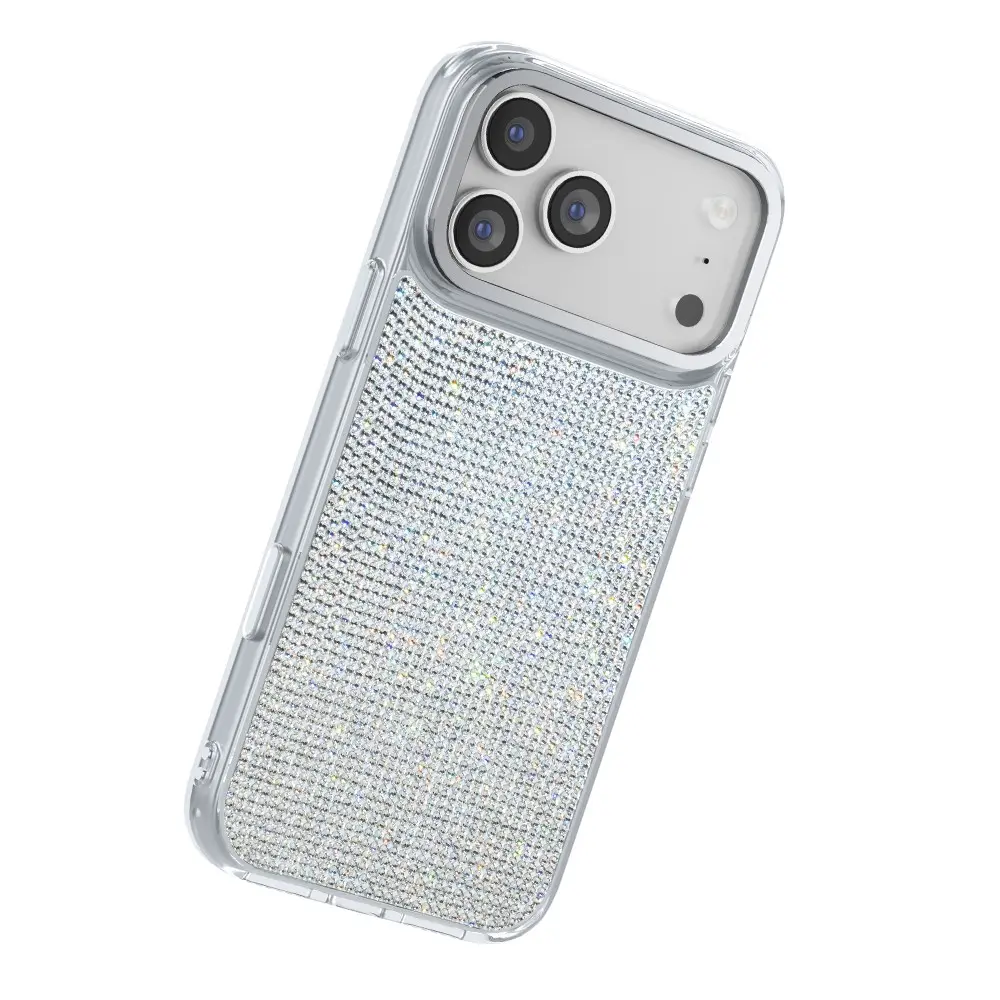 iPhone 17 Pro MagSafe Uyumlu Swarovski Taşlı Sert PC Kılıf - Zore Paris Riva