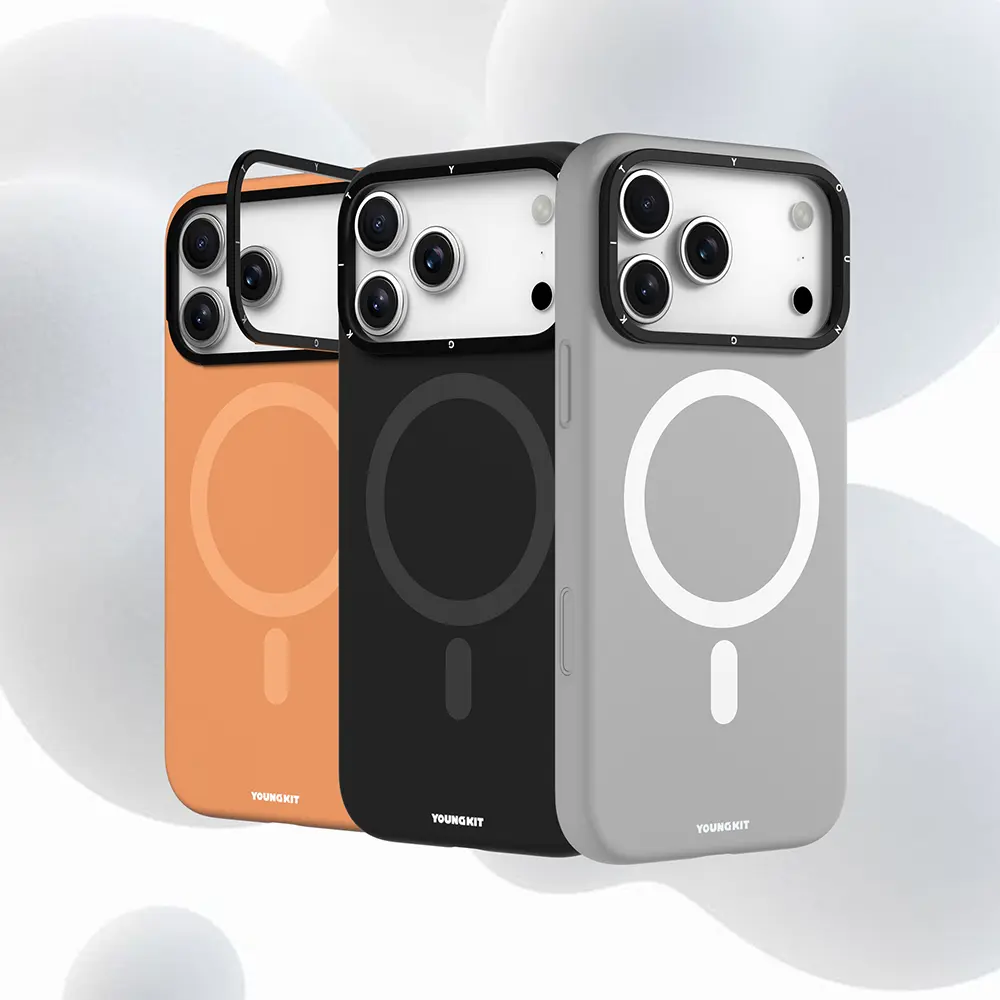 iPhone 17 Pro MagSafe Uyumlu Kamera Standlı Kılıf - Youngkit Gel Cream