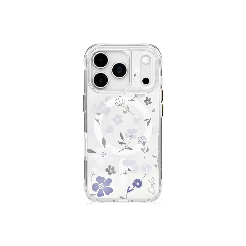 iPhone 17 Pro MagSafe Uyumlu Şeffaf Çiçekli Kılıf - Coehl Amara