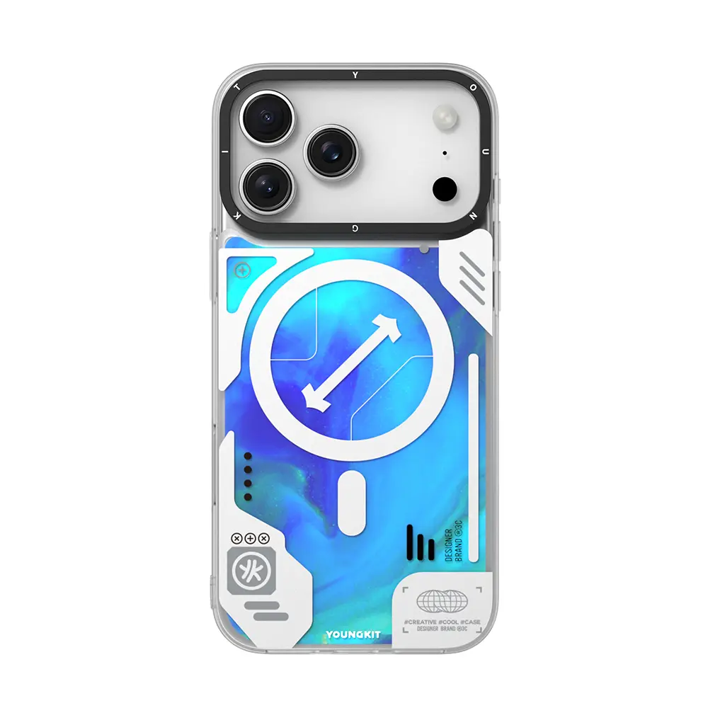 iPhone 17 Pro MagSafe Uyumlu Sıvı Kum Tasarımlı Kılıf - Youngkit Galaxy Fantasy