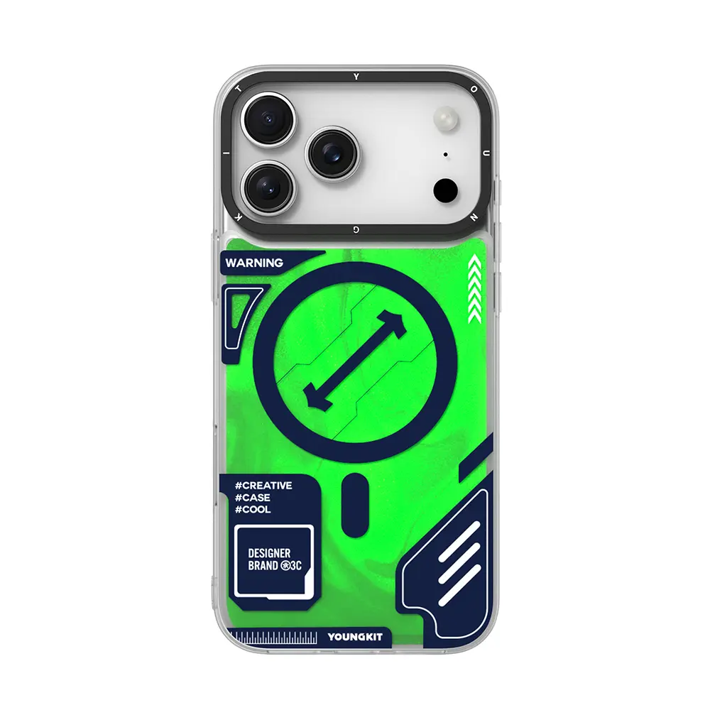 iPhone 17 Pro MagSafe Uyumlu Sıvı Kum Tasarımlı Kılıf - Youngkit Galaxy Fantasy