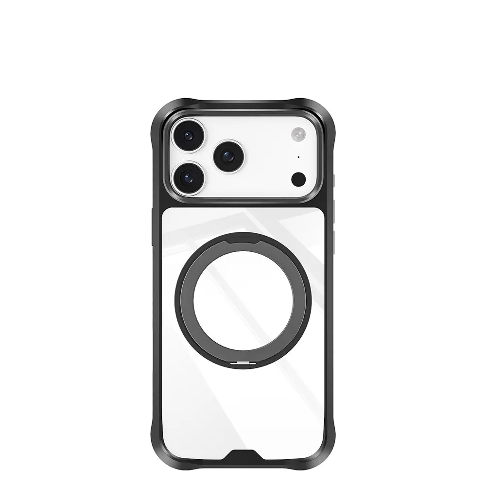 iPhone 17 Pro MagSafe Uyumlu Parmak Halkalı Standlı Kılıf - Mutural Obsidian