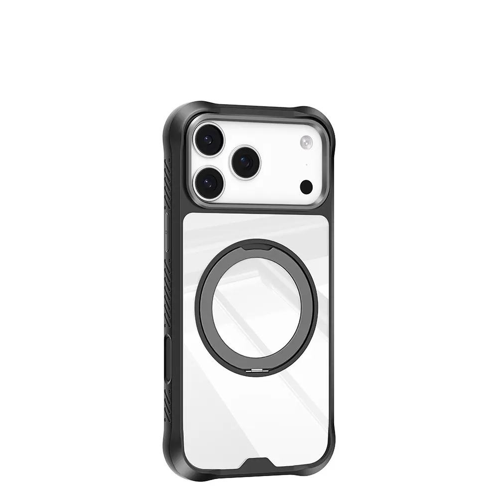 iPhone 17 Pro MagSafe Uyumlu Parmak Halkalı Standlı Kılıf - Mutural Obsidian