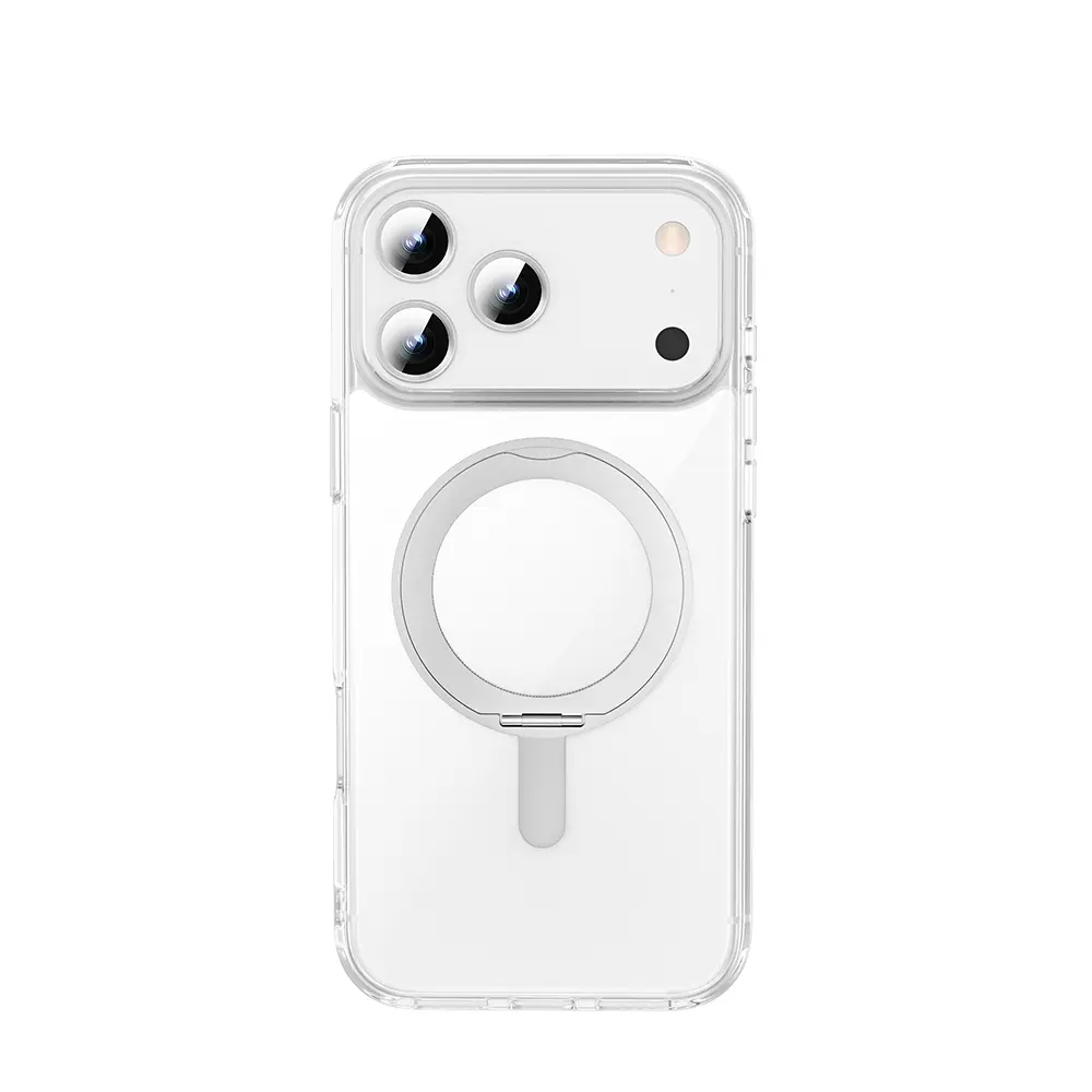 iPhone 17 Pro MagSafe Uyumlu Standlı Şeffaf Kılıf - Wiwu iShield Ultra Crystal