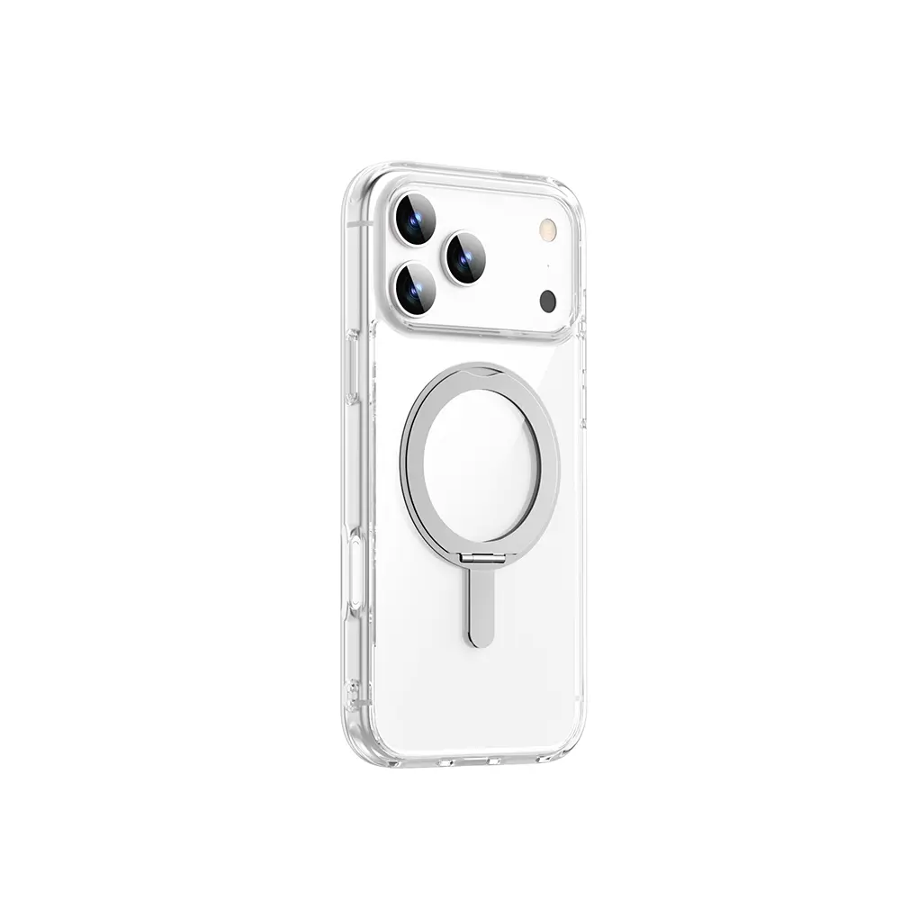 iPhone 17 Pro MagSafe Uyumlu Standlı Şeffaf Kılıf - Wiwu iShield Ultra Crystal